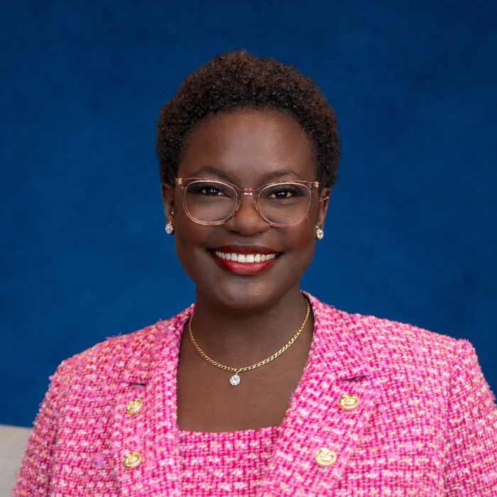 Headshot · Primary (pink tweed on navy)