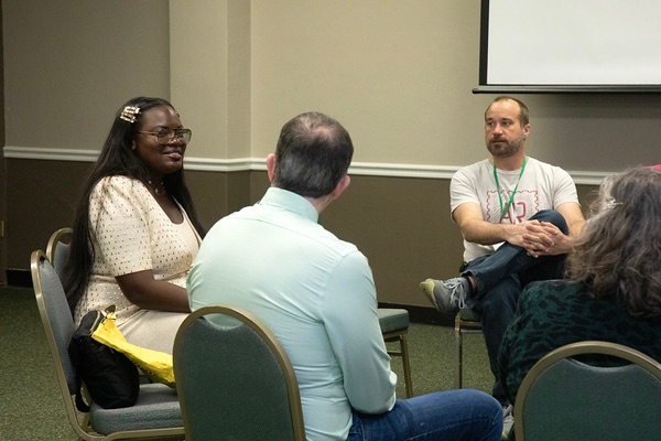 Dr. Raven Baxter leading a workshop at Oklahoma Research Day
